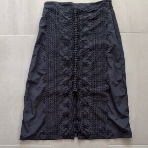 Sea NY Black embroidered Lace midi Skirt